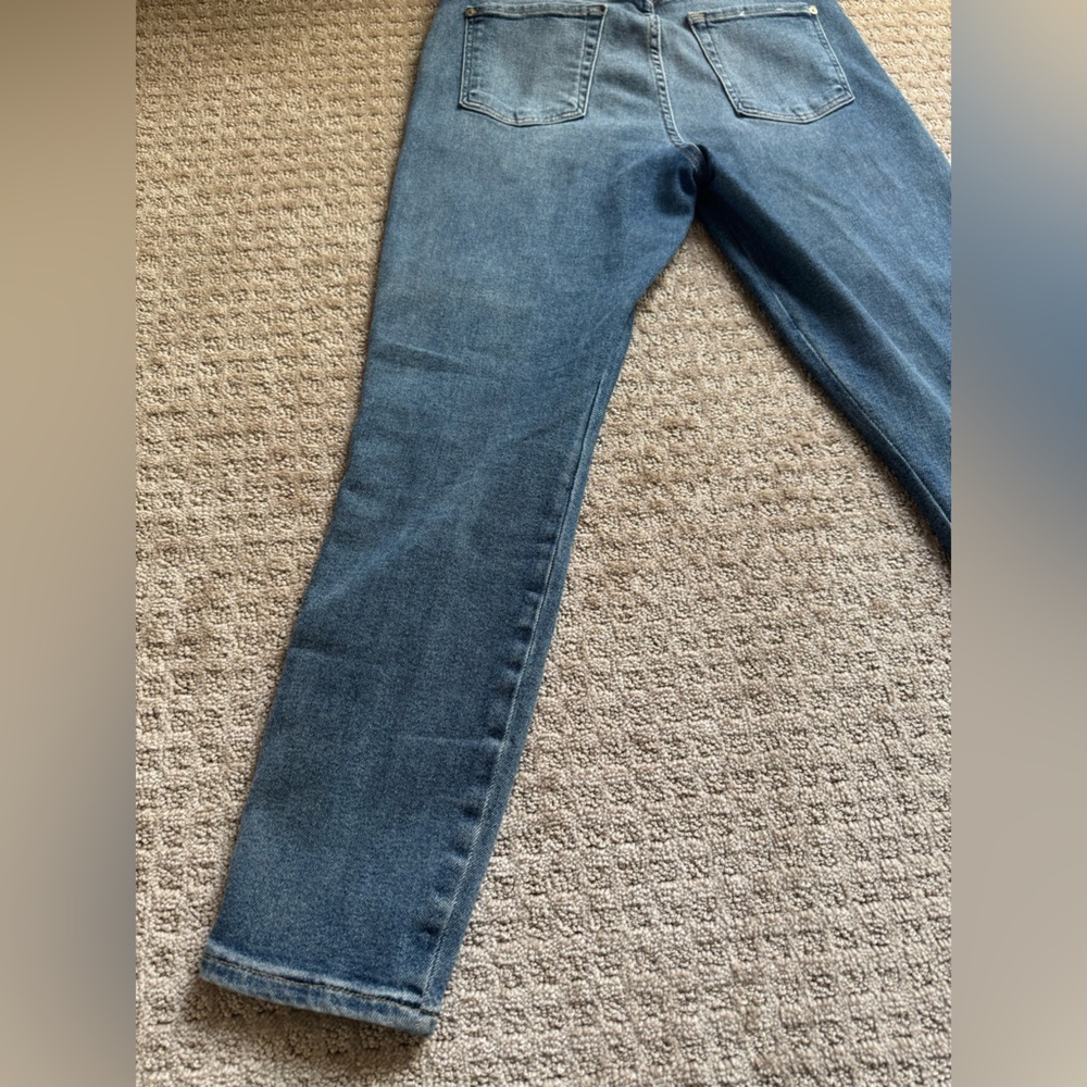 7 For All Mankind Luxe Vintage Side Stripe Skinny Jeans Blue Denim Sz 29 - Picture 8 of 9